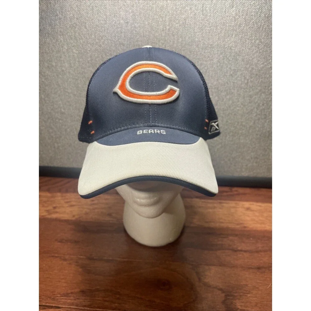 Chicago Bears Hat Cap Stretch Blue Embroidered NFL Football Reebok Men's